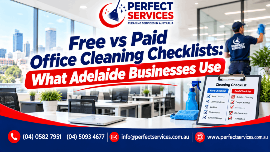 Free vs paid office cleaning checklists: what Adelaide businesses use